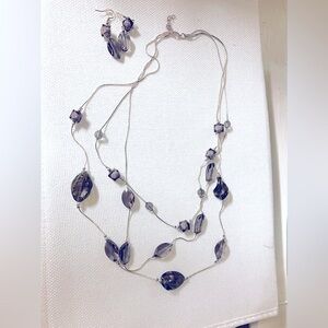 Smoke Gray Topaz & Silver Stone Jewelry Set